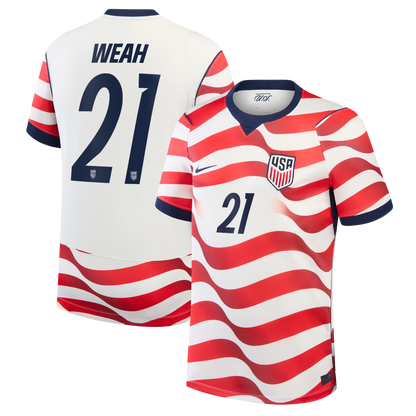 Timothy Weah USMNT 2026 Home Stadium Replica Jersey - White