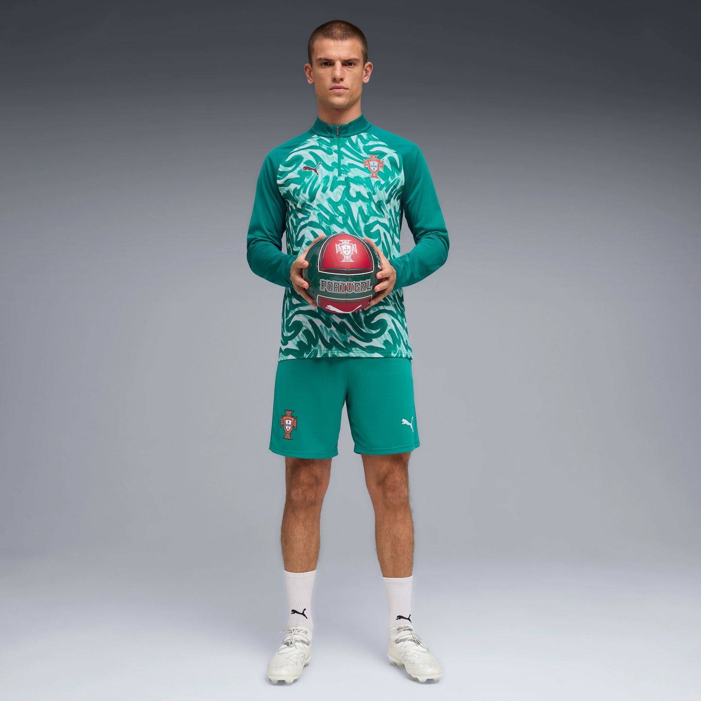 Portugal National Team Pre-Match Quarter-Zip Top - Green