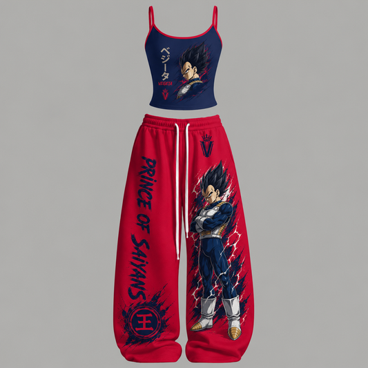 DragonBall Top & Elasticated Trousers Two-Piece Set （Vest style only）