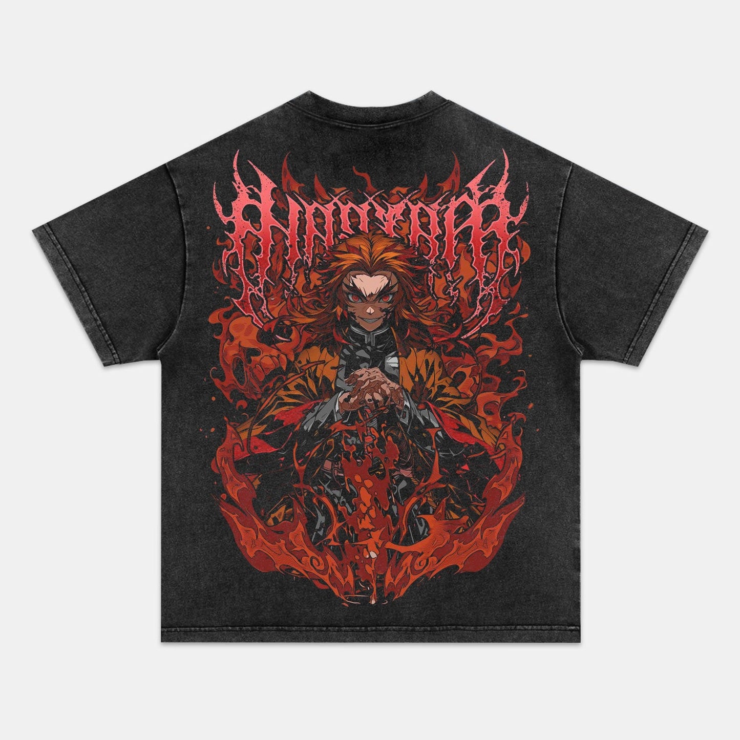 FLAME HASHIRA UNISEX ANIME INSPIRED VINTAGE OVERSIZED TEE丨DEMON SLAYER
