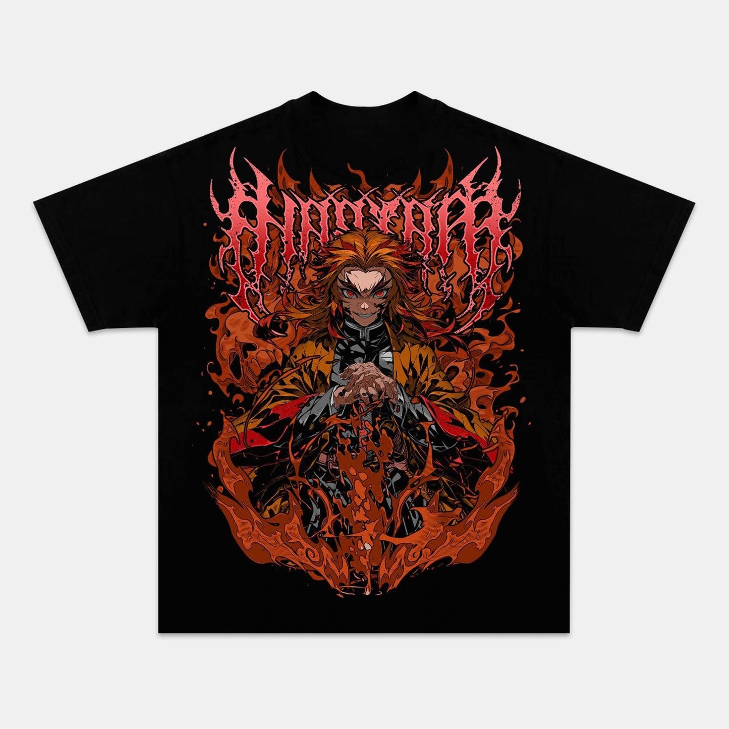 FLAME HASHIRA UNISEX ANIME INSPIRED VINTAGE OVERSIZED TEE丨DEMON SLAYER