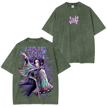 Kochou Shinobu ,Demon Slayer Anime Unisex Washed T-Shirt