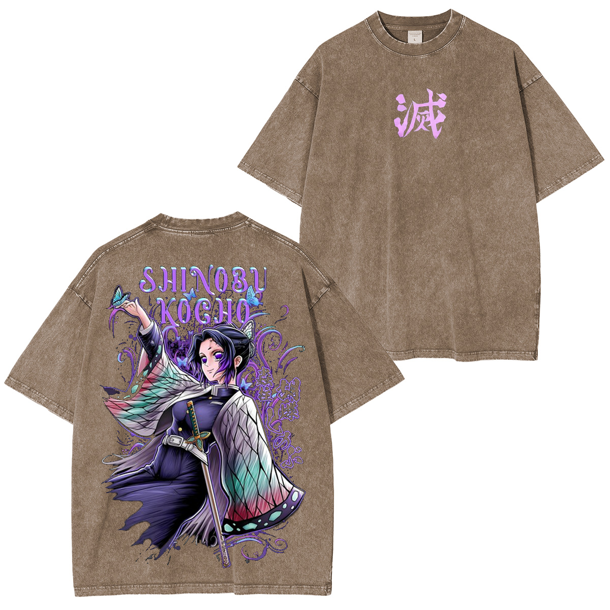 Kochou Shinobu ,Demon Slayer Anime Unisex Washed T-Shirt
