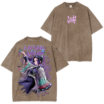 Kochou Shinobu ,Demon Slayer Anime Unisex Washed T-Shirt
