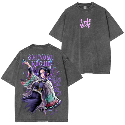 Kochou Shinobu ,Demon Slayer Anime Unisex Washed T-Shirt