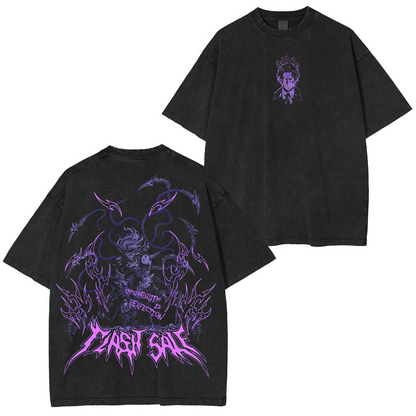 Muzan Kibutsuji Purple, Demon Slayer Anime Unisex Washed T-Shirt