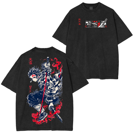 Kamado Tanjiro ,Demon Slayer Anime Unisex Washed T-Shirt