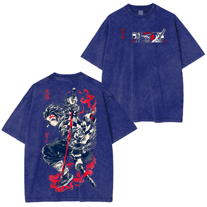 Kamado Tanjiro ,Demon Slayer Anime Unisex Washed T-Shirt