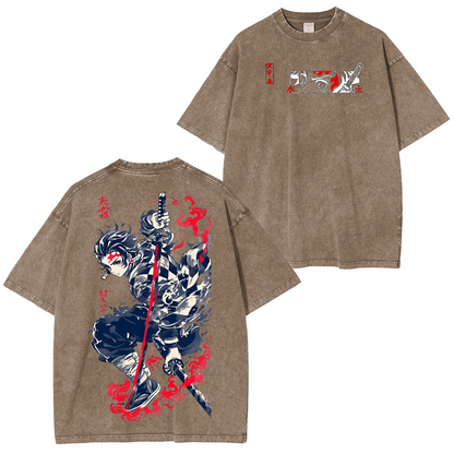 Kamado Tanjiro ,Demon Slayer Anime Unisex Washed T-Shirt