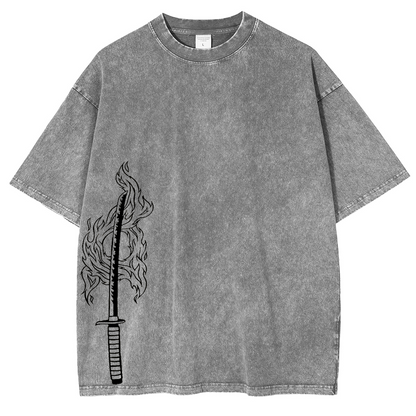 Tanjiro ,Demon Slayer Anime Unisex Washed T-Shirt