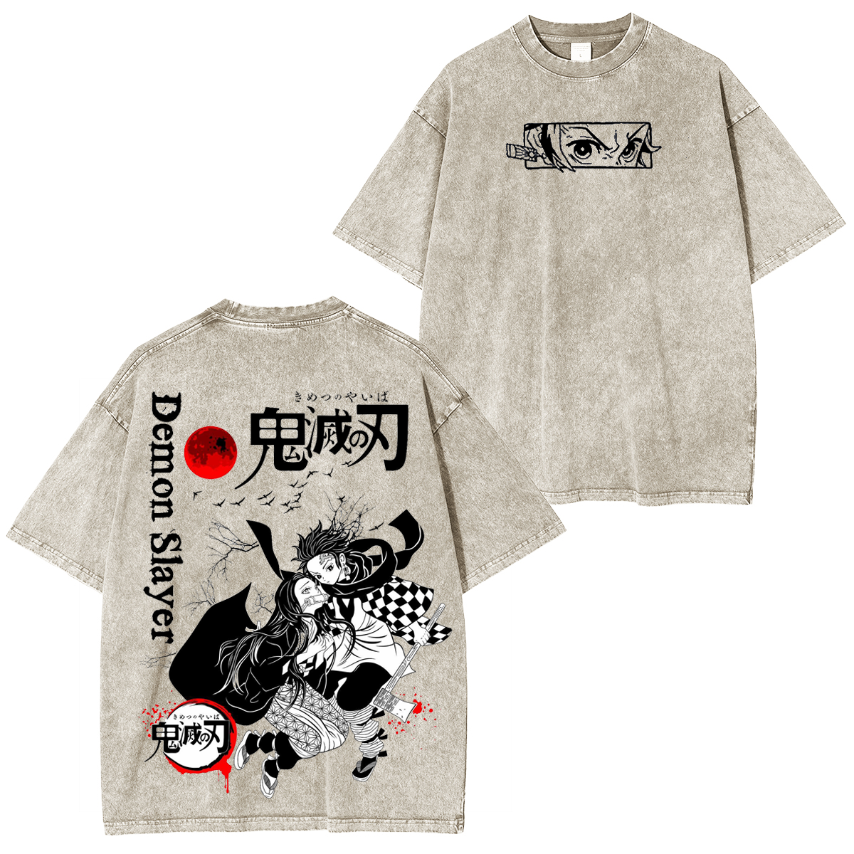 Tanjiro And Nezuko,Demon Slayer Anime Unisex Washed T-Shirt
