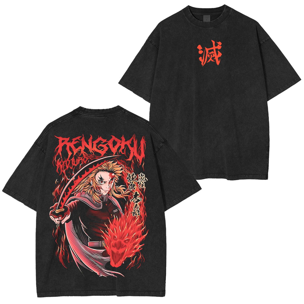 Demon Slayer Anime Unisex Washed T-Shirt