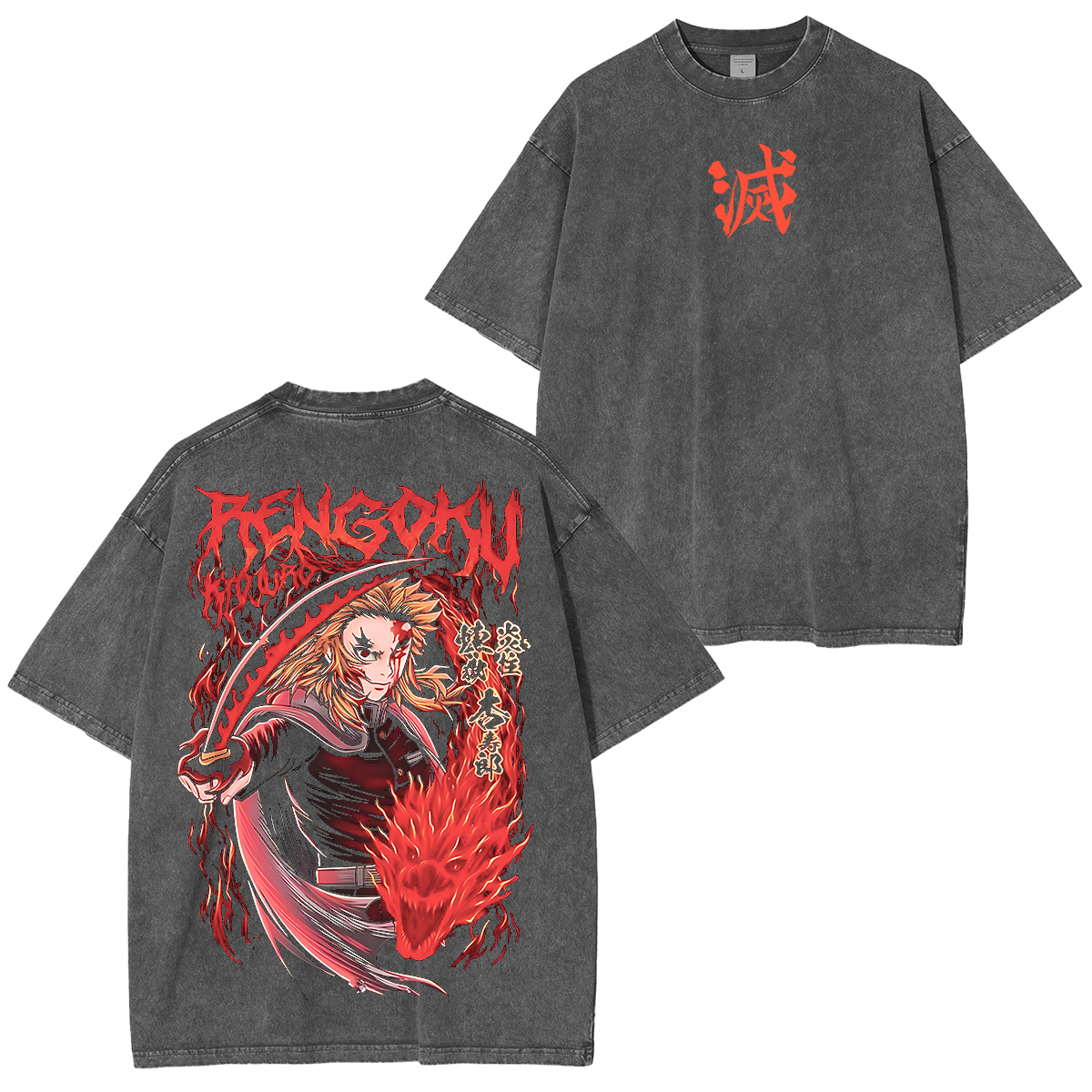 Demon Slayer Anime Unisex Washed T-Shirt