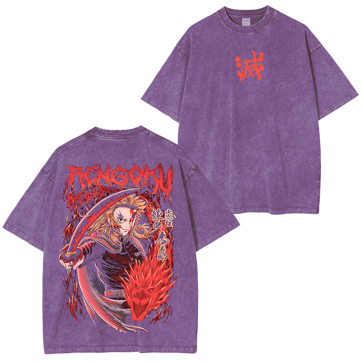 Demon Slayer Anime Unisex Washed T-Shirt