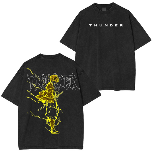 Zenitsu Thunderclap,Demon Slayer Anime Unisex Washed T-Shirt