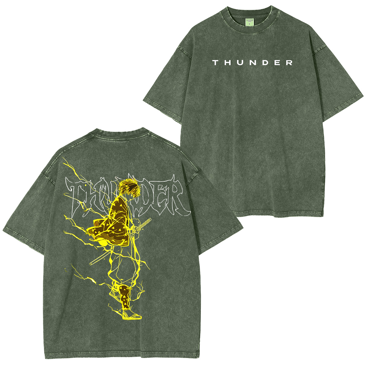 Zenitsu Thunderclap,Demon Slayer Anime Unisex Washed T-Shirt