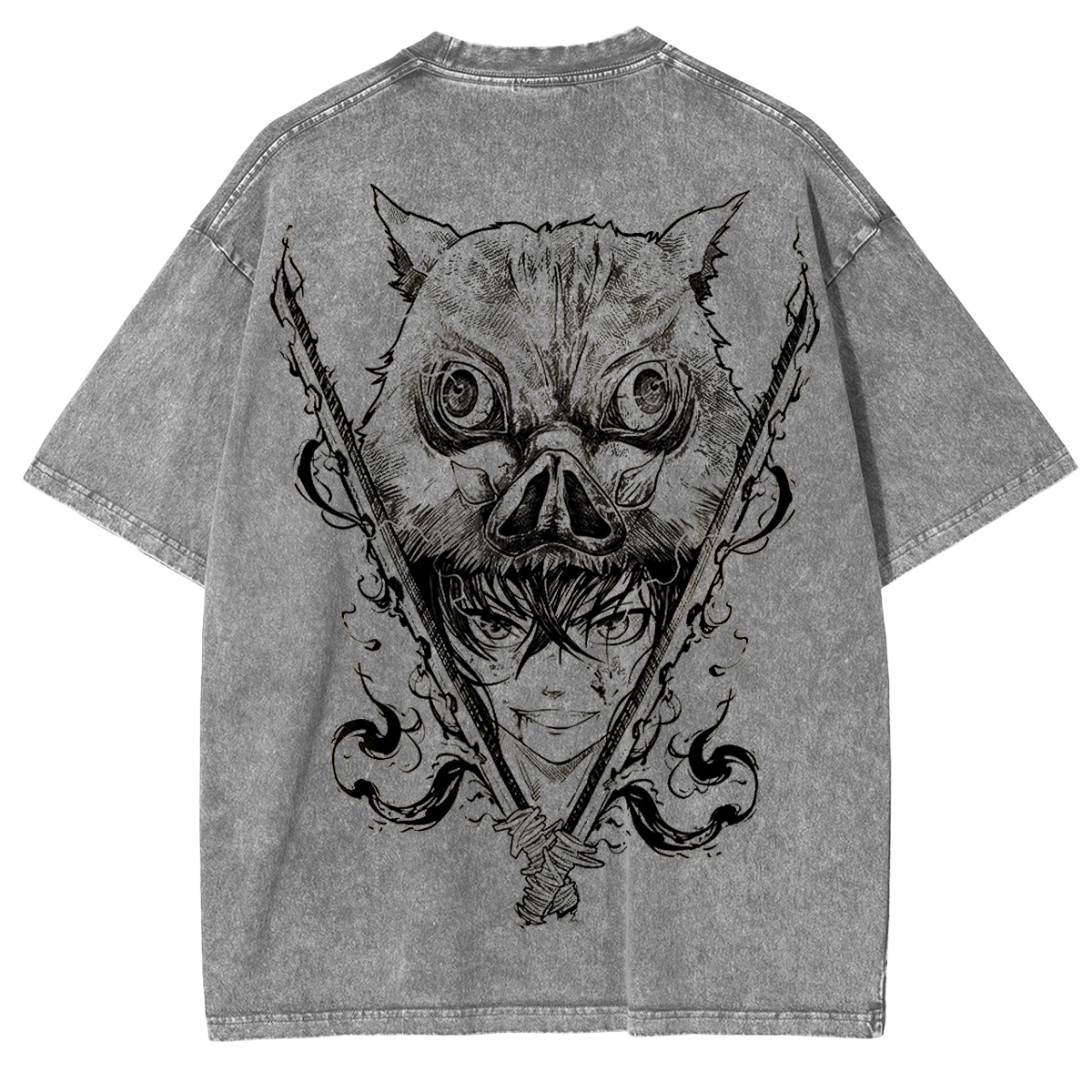 Inosuke Hashibira,Demon Slayer Anime Unisex Washed T-Shirt