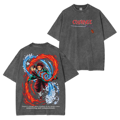 Tanjiro,Demon Slayer Anime Unisex Washed T-Shirt