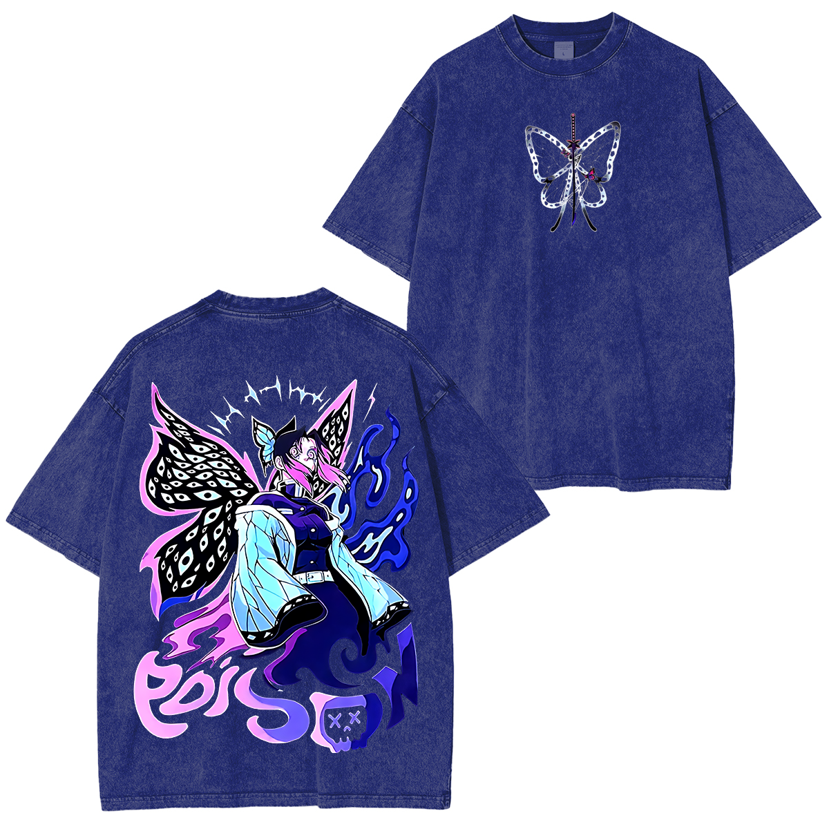 Shinobu, Demon Slayer Anime Unisex Washed T-Shirt