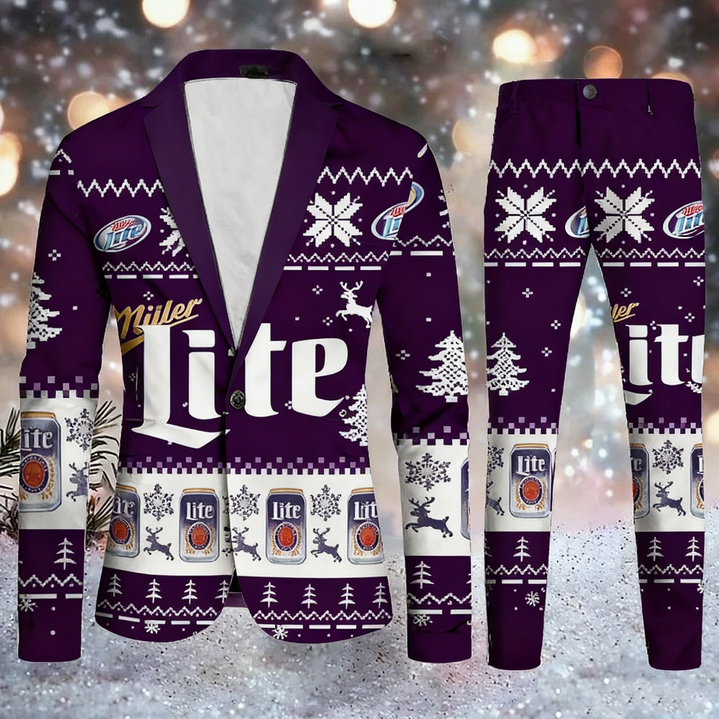 Topprinttees®Men Christmas Jacket & Pants Suit 95a6