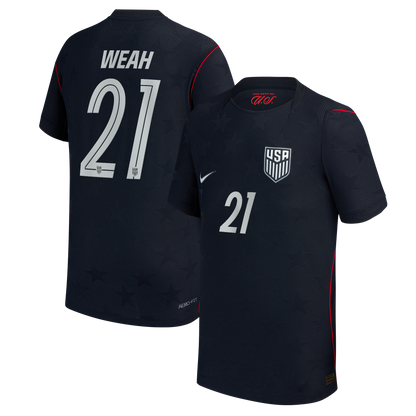 Timothy Weah USMNT Youth 2026 Away Match Jersey - Blue