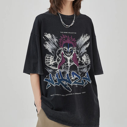 Akaza Vintage Oversized T-Shirt | Demon Slayer