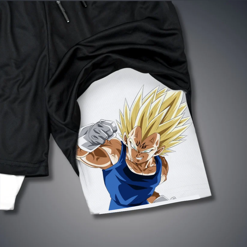 Casual   Anime Vegeta Printed Gym Shorts