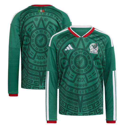 Mexico National Team Youth 2026 Home Replica Long Sleeve Jersey - Green