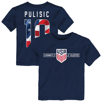 Christian Pulisic USMNT Outerstuff Toddler Flag Name & Number T-Shirt - Navy