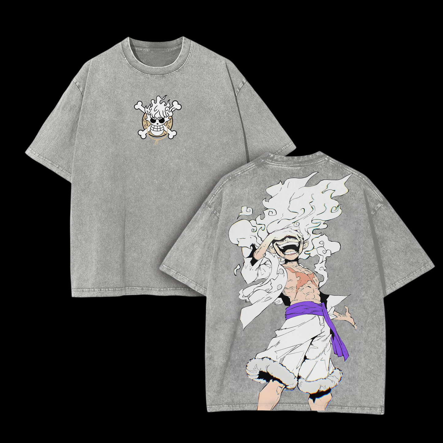Unisex Anime Inspired Vintage Washed T-shirt | Luffy Gear 5