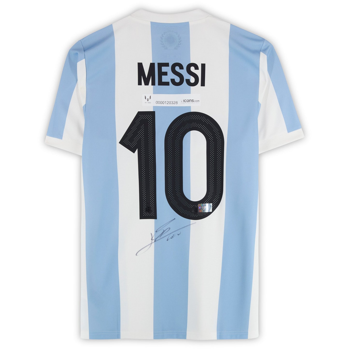 Lionel Messi Argentina National Team Autographed Fanatics Authentic Light Blue/White 50th Anniversary Jersey