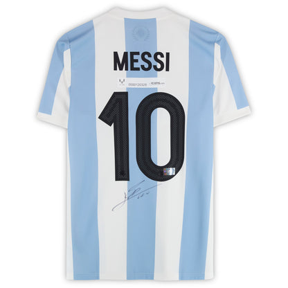 Lionel Messi Argentina National Team Autographed Fanatics Authentic Light Blue/White 50th Anniversary Jersey