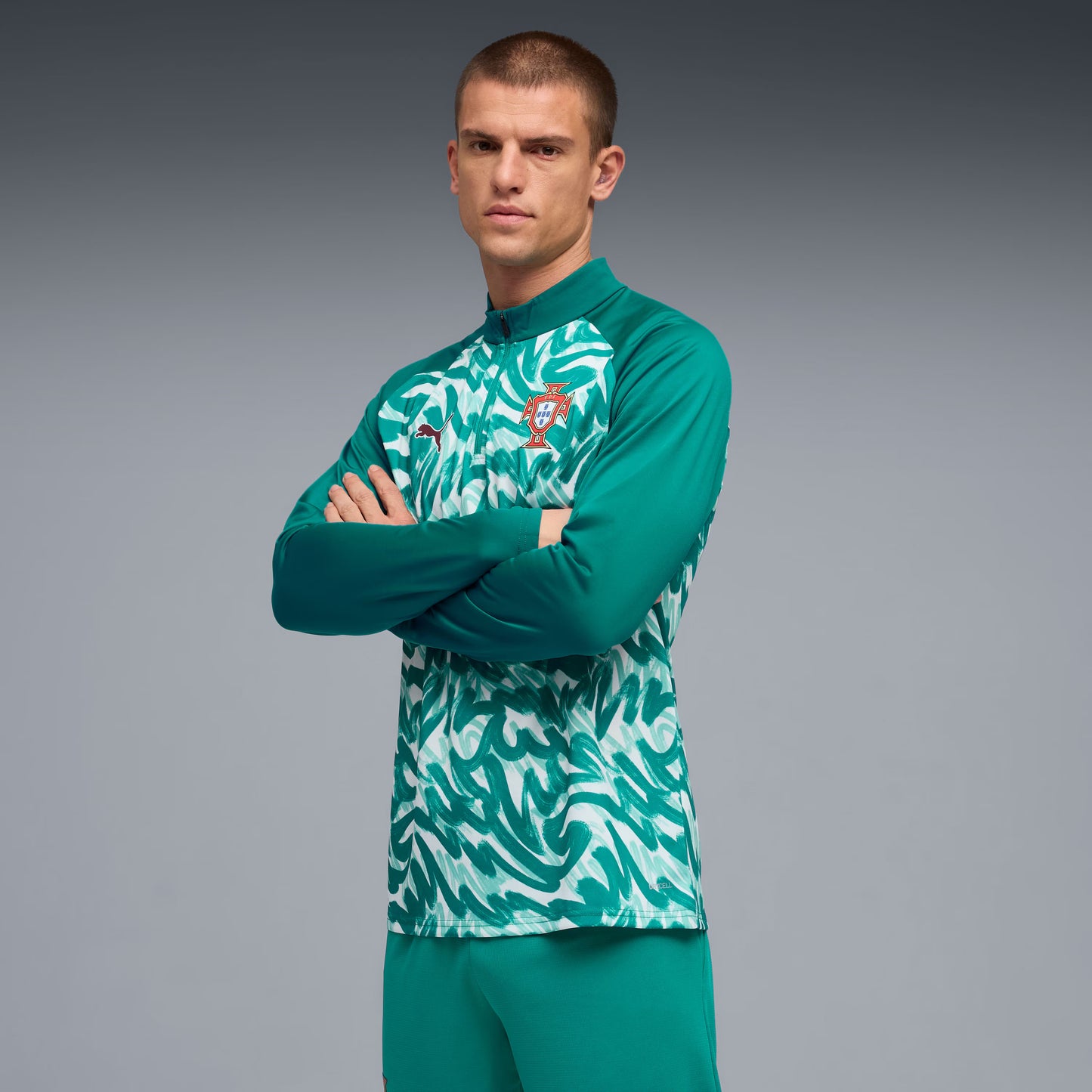 Portugal National Team Pre-Match Quarter-Zip Top - Green