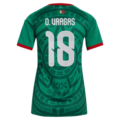 Obed Vargas Mexico National Team Women's 2026 Home Replica Jersey- Green