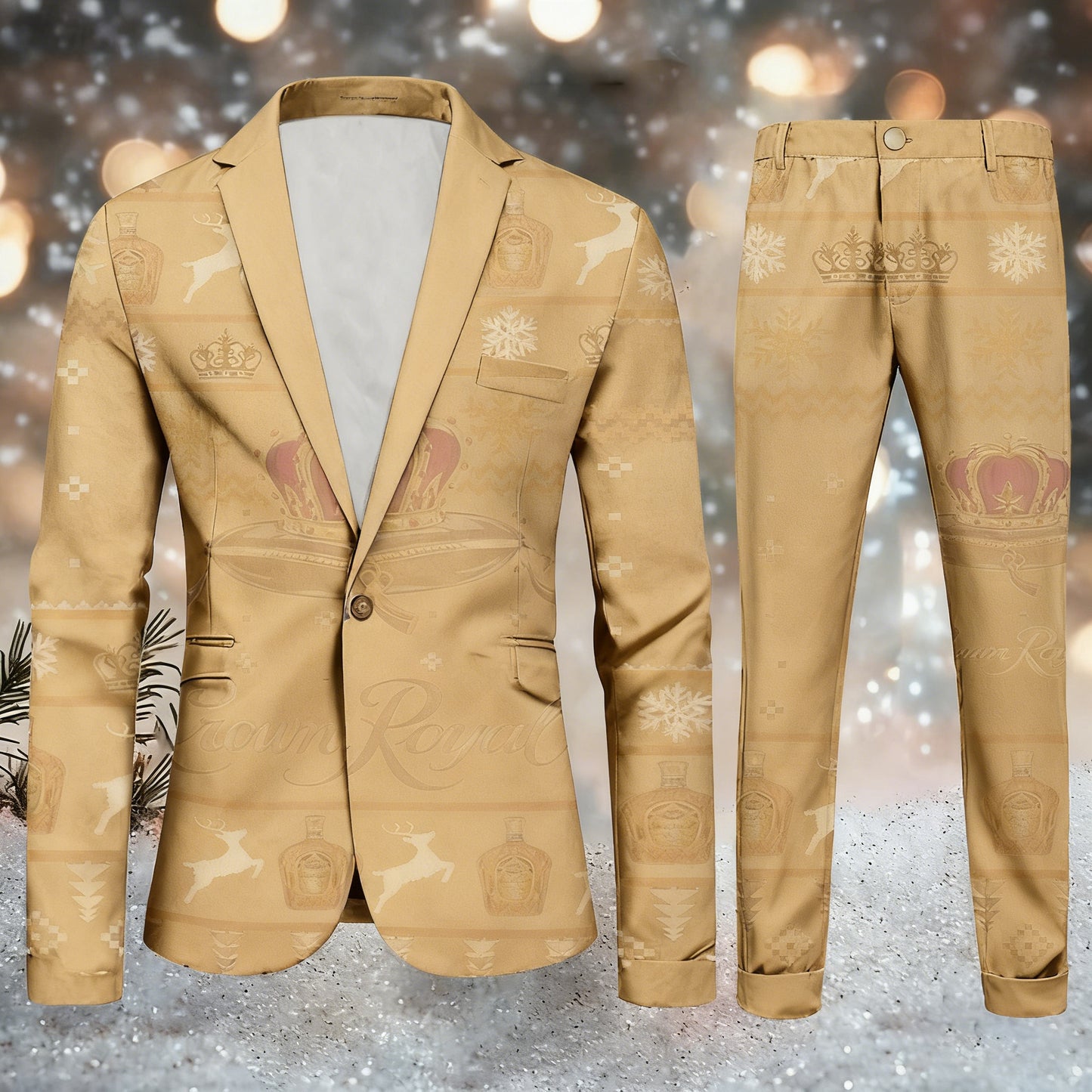 Topprinttees®Men Christmas Jacket & Pants Suit d347