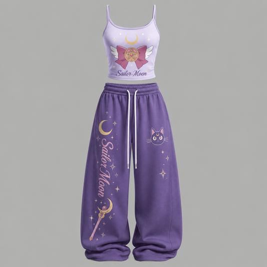 Sailor Moon Top & Elasticated Trousers Two-Piece Set