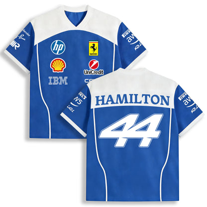 Lewis Hamilton 44 Ferrari F1 Monza Limited Edition Blue Mesh Jersey
