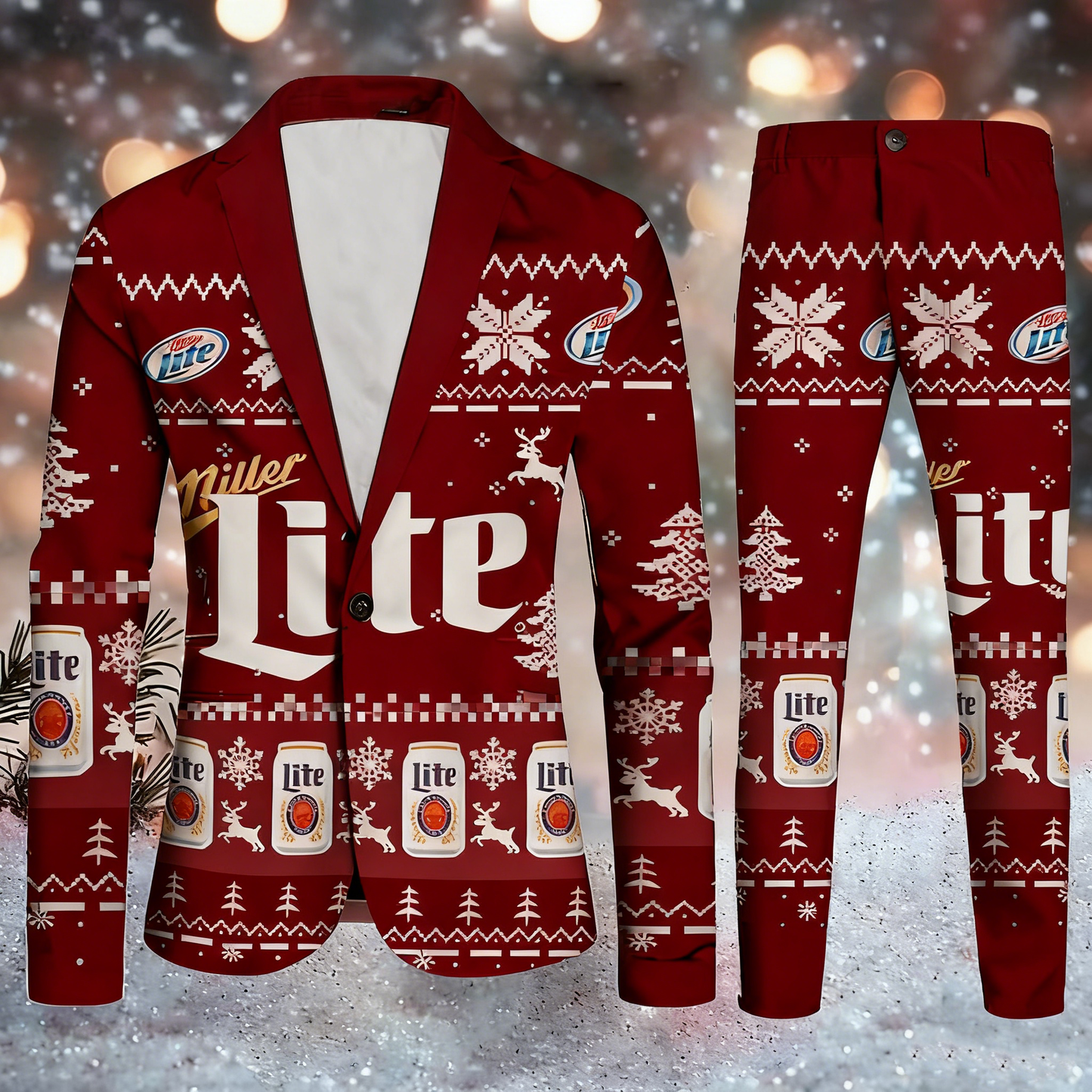 Topprinttees®Men Christmas Jacket & Pants Suit 95a6