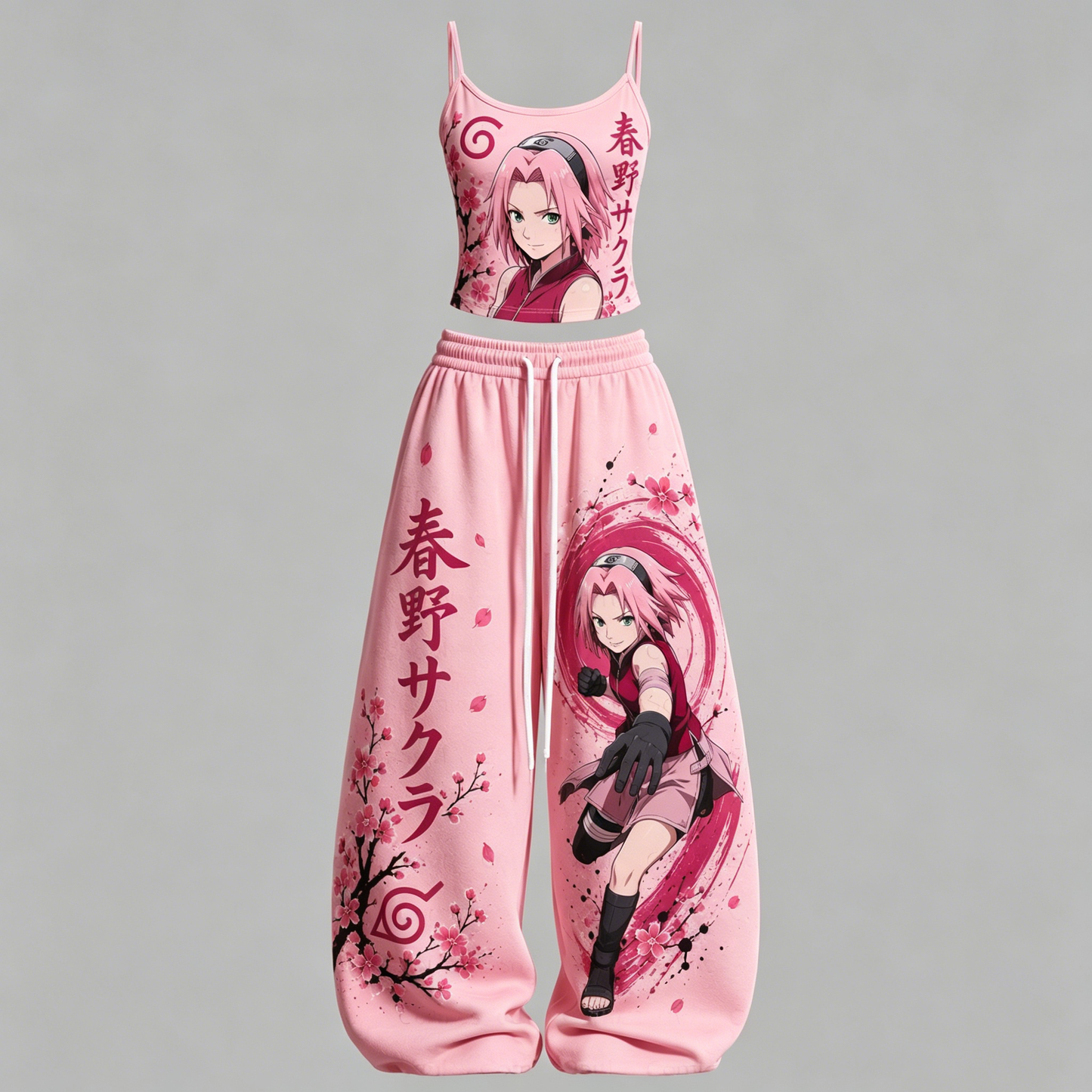 Naruto Top&Elasticated Trousers Two-Piece Set