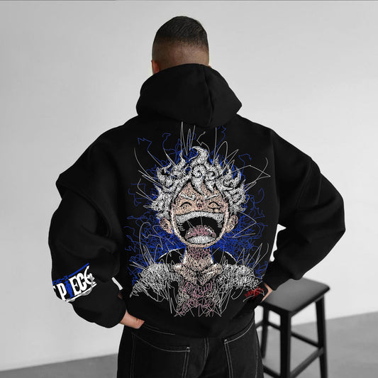 Unisex  Anime Print  Casual Oversized Hoodie