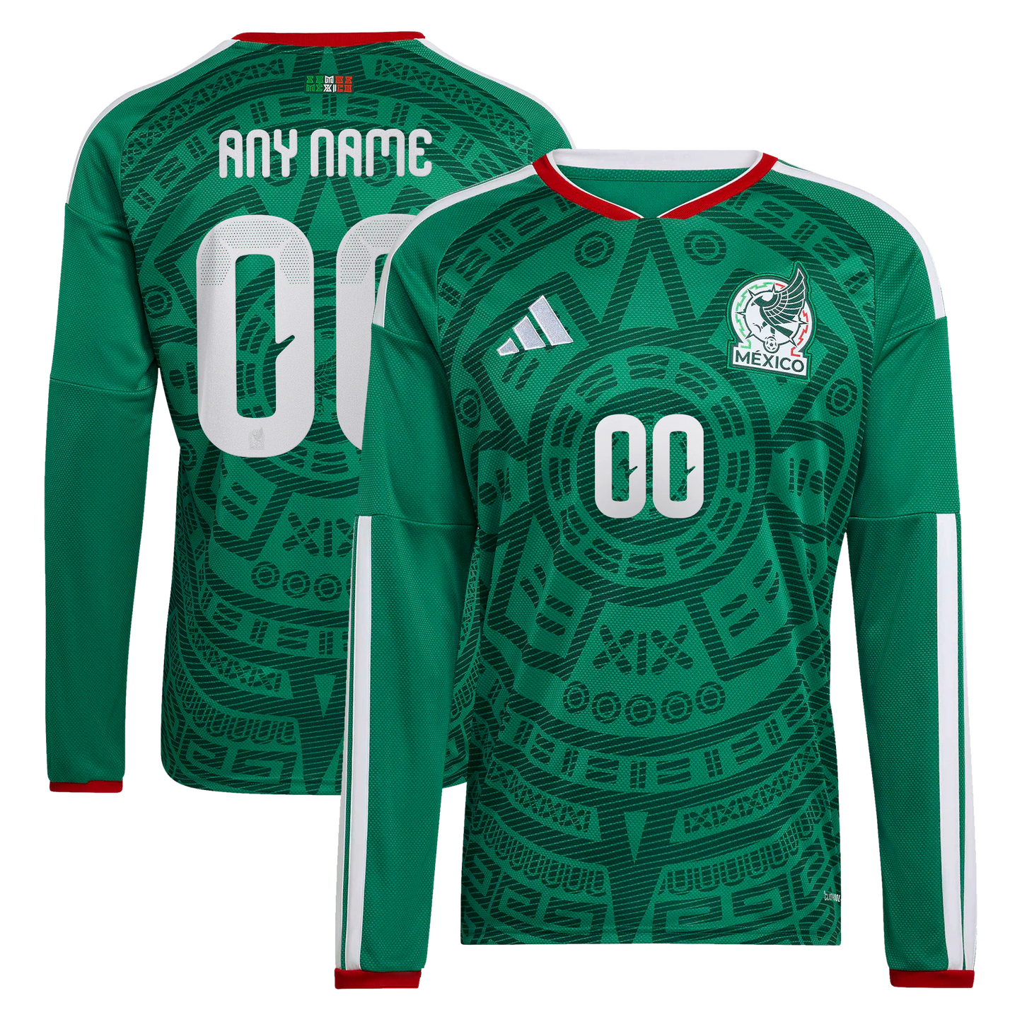 Mexico National Team 2026 Home Replica Long Sleeve Custom Jersey - Green