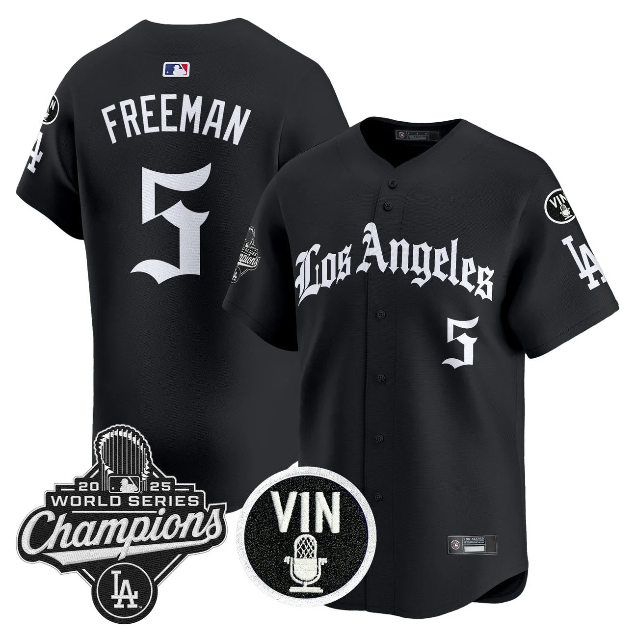 Men's Dodgers 2025 World Series Champions Vapor Premier Limited Jersey - LA Gothic Edition - All Stitched