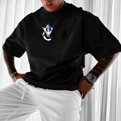 Casual   Anime Vegeta Large Print T-shirt