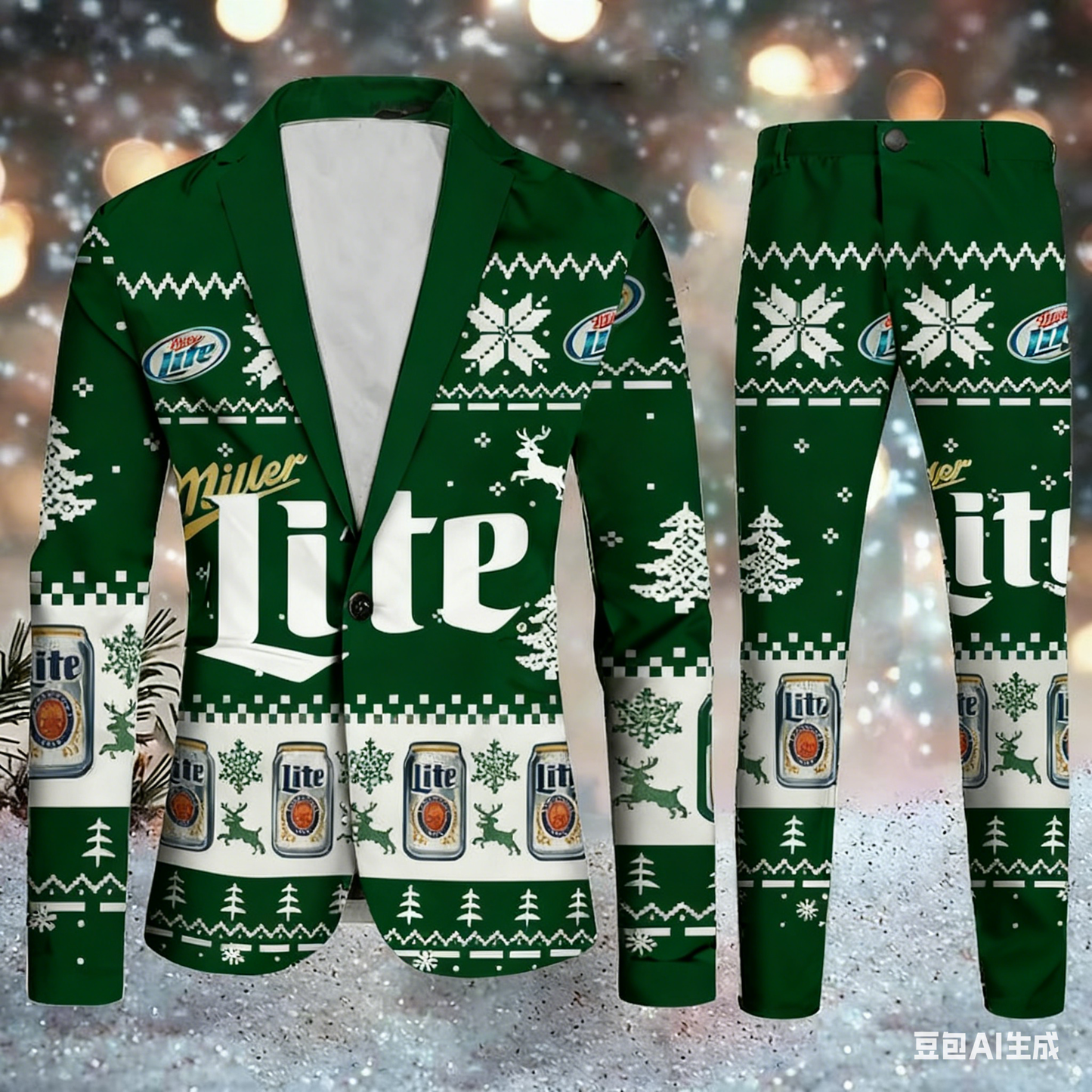 Topprinttees®Men Christmas Jacket & Pants Suit 95a6