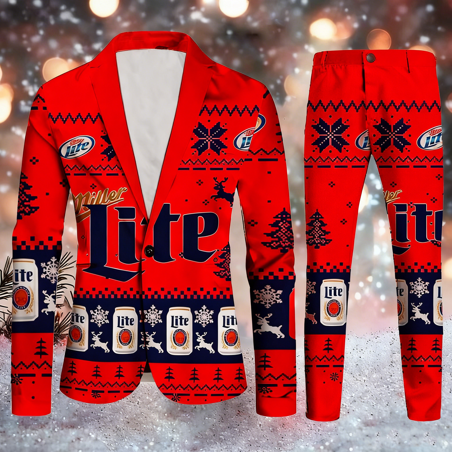Topprinttees®Men Christmas Jacket & Pants Suit 95a6