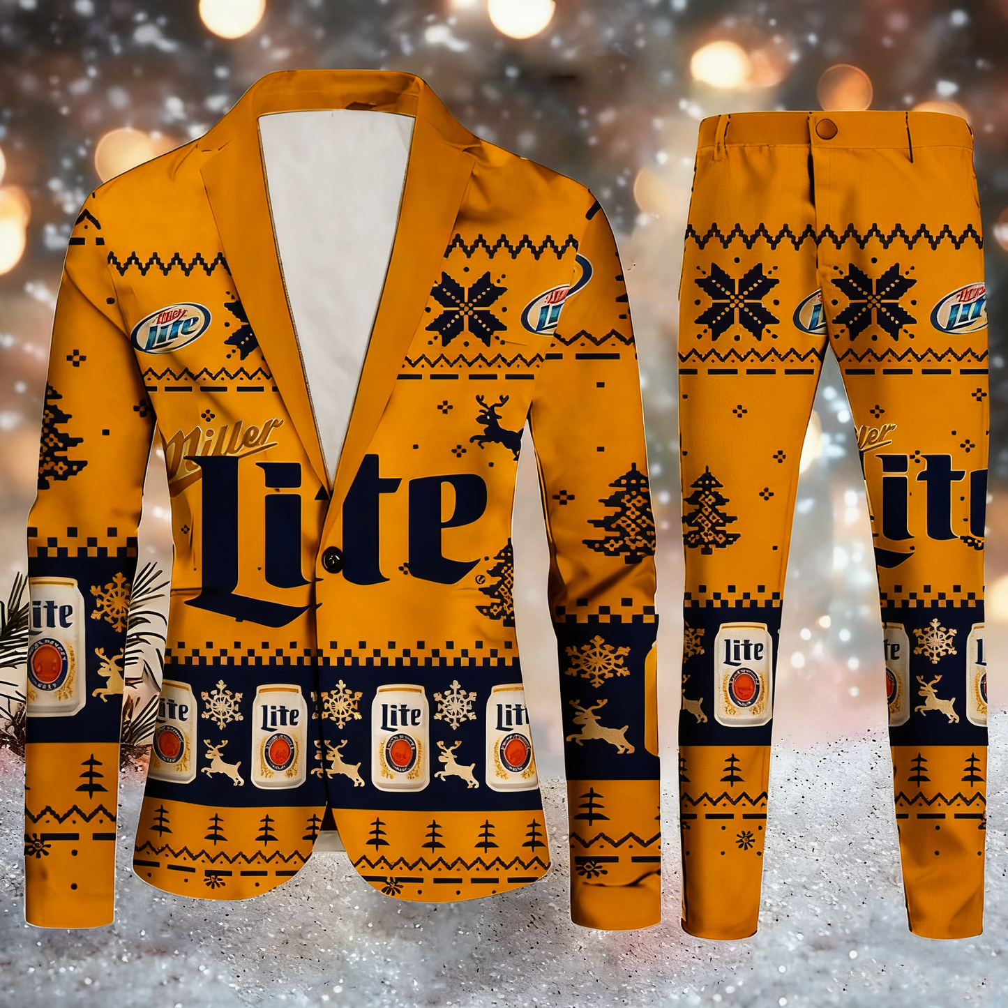 Topprinttees®Men Christmas Jacket & Pants Suit 95a6