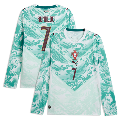 Cristiano Ronaldo Portugal National Team 2026 Away Replica Long Sleeve Jersey - White