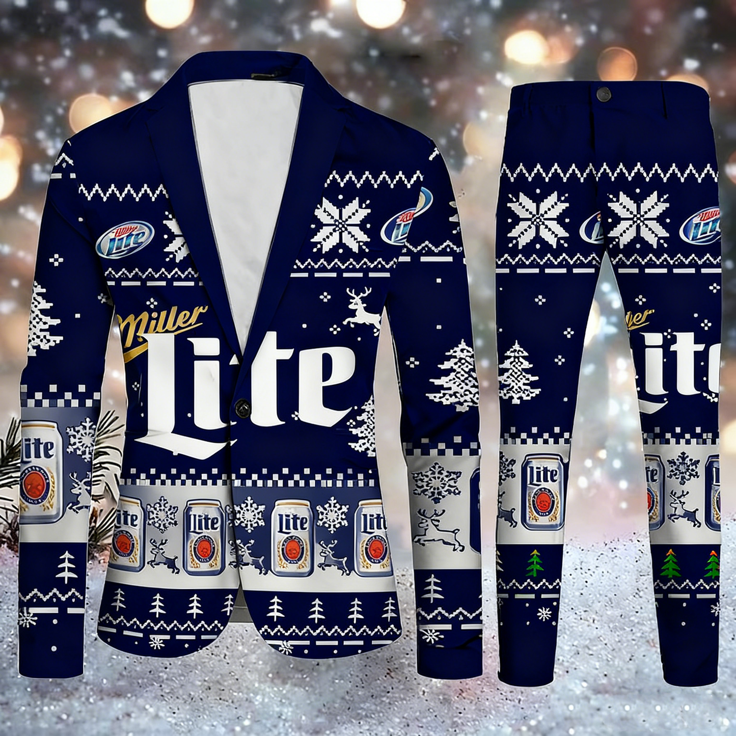 Topprinttees®Men Christmas Jacket & Pants Suit 95a6