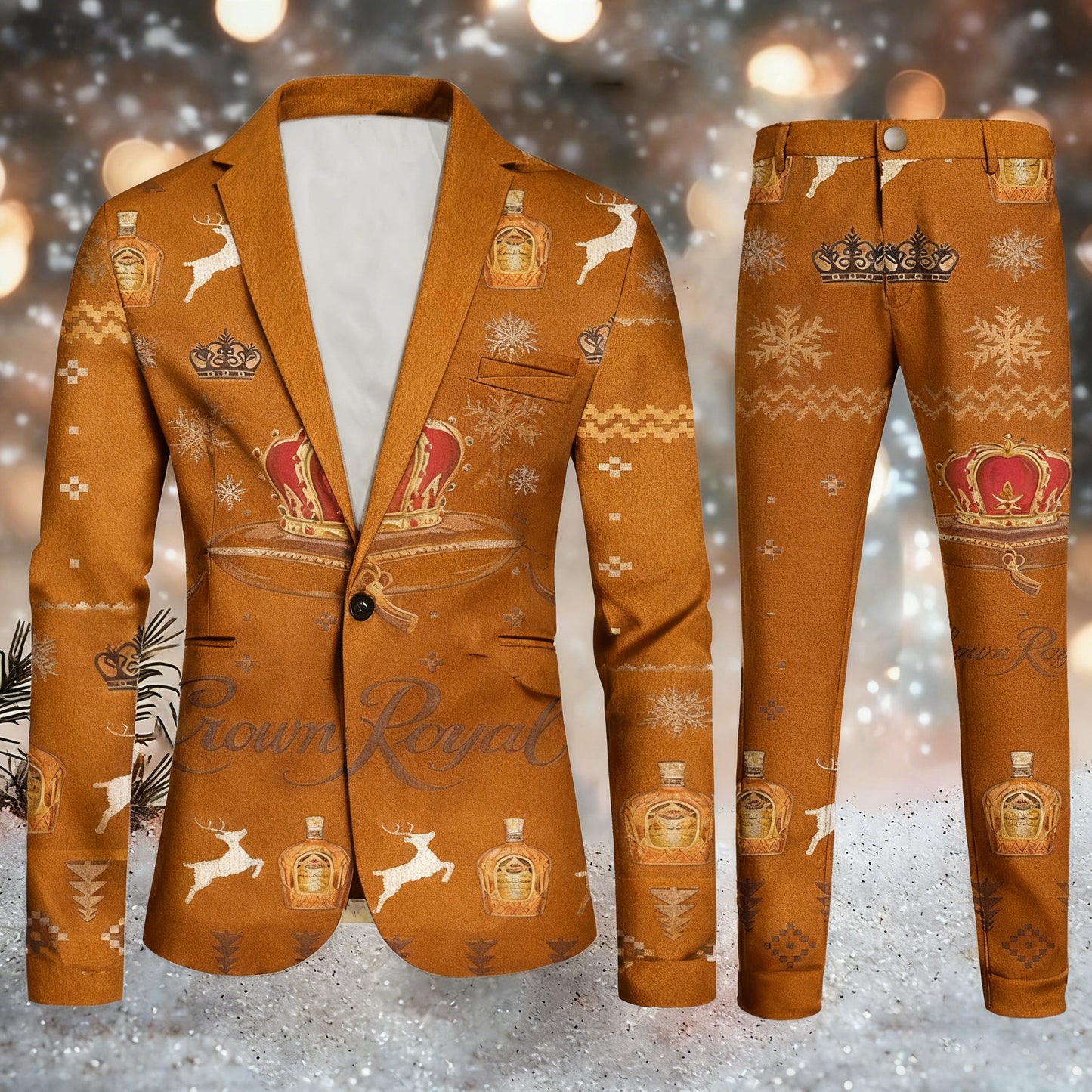 Topprinttees®Men Christmas Jacket & Pants Suit d347