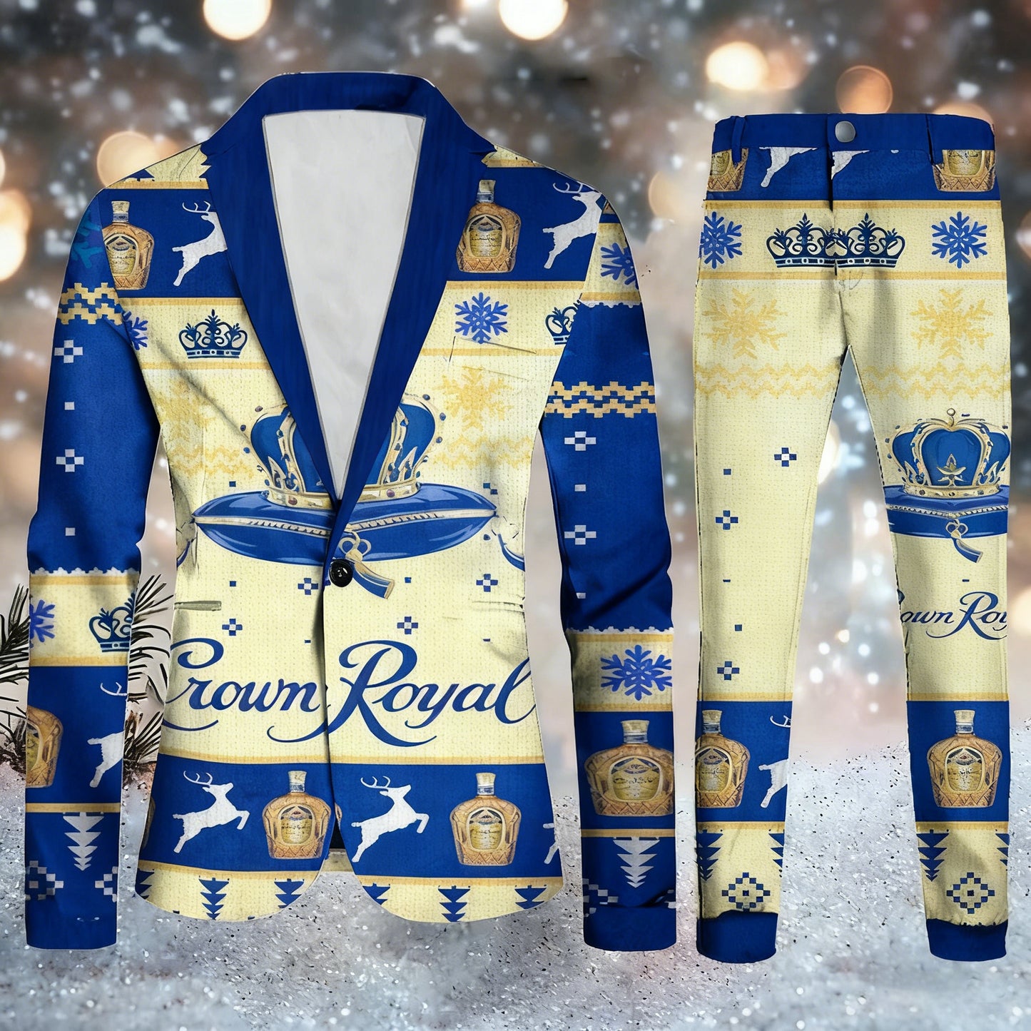 Topprinttees®Men Christmas Jacket & Pants Suit d347